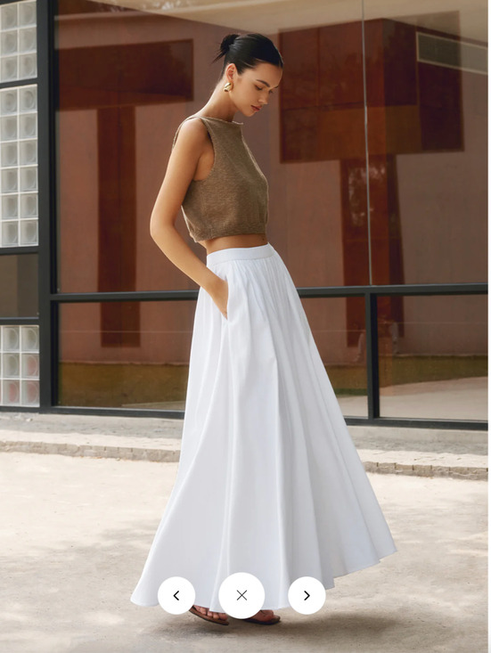 Commense Dresses & Skirts - NWT Commense Cotton Pleated Maxi Skirt Sz S